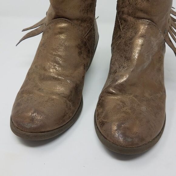 🌼 STEVIES Fringe Metallic Bronze Boots 6 - Picture 7 of 8